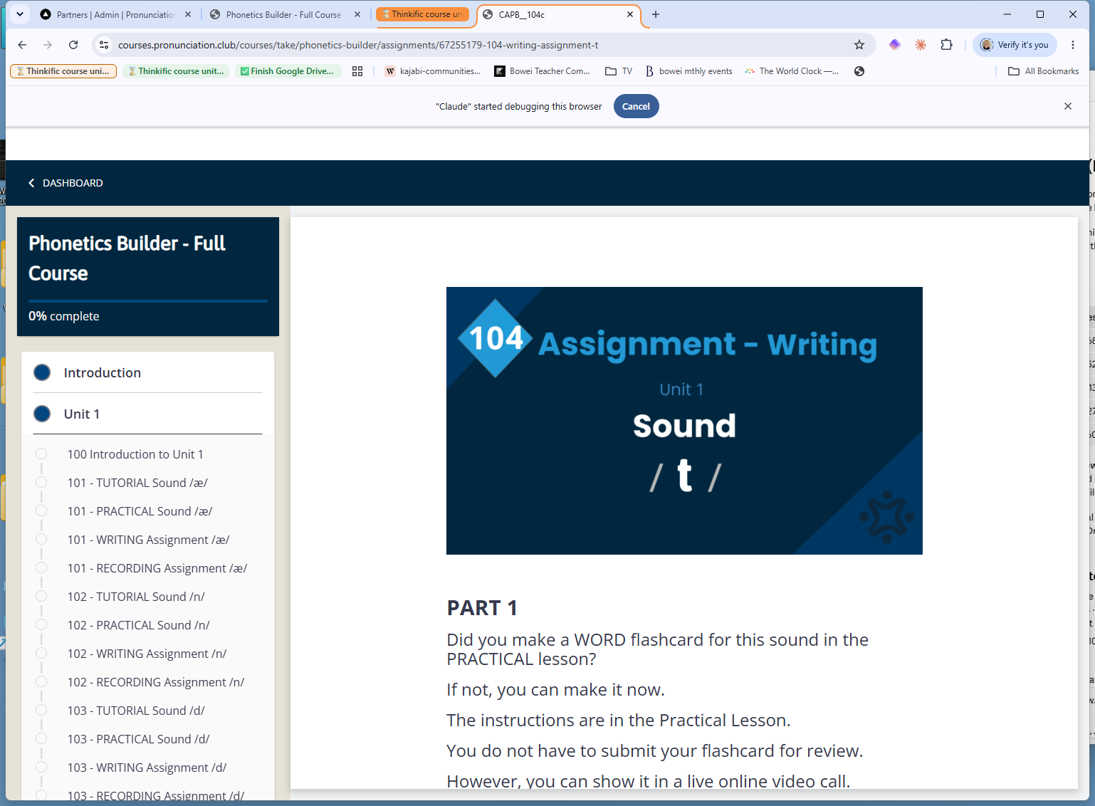 104 - Writing Assignment: /t/